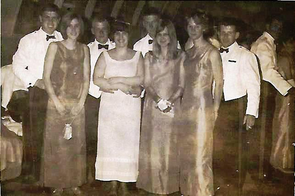 1966 349b 2 66 Grad Ball Savage, Earley, Pope, Roche with 'Blind Dates' Pope photo