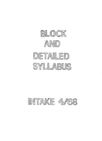 1968 10 Block & Detailed Syllabus P00 Cover