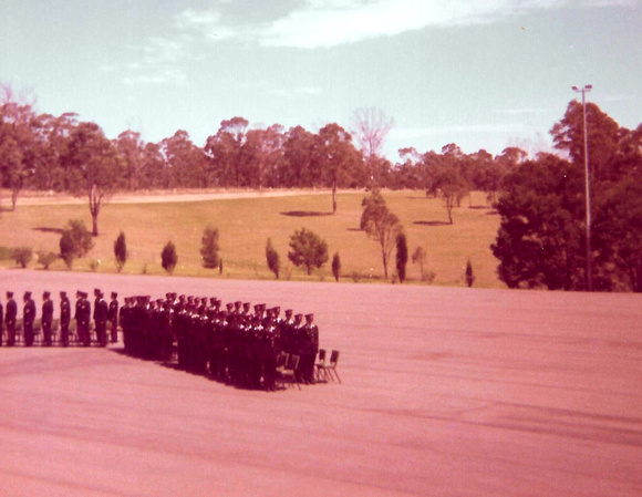 1972 197b Grad Class prepare to sit down Overall photo